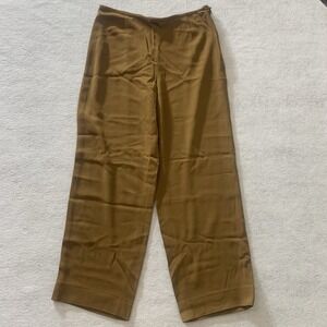 Armani Womens Sz 10 Brown Wool High Rise Straight Leg Dress Pants Italy Designer